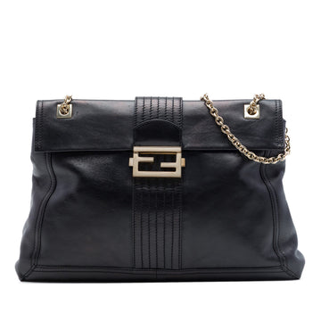 Fendi Leather Maxi Baguette Flap Bag