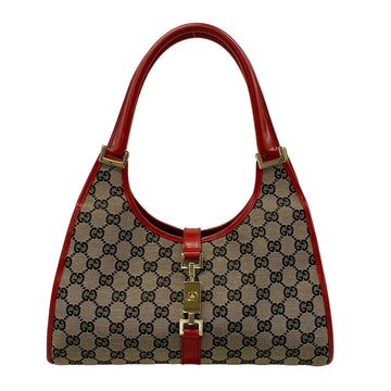 Gucci Jackie Red Beige Dark Brown