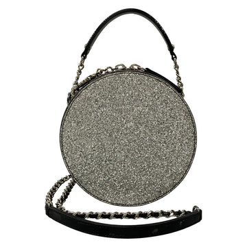 Chanel Silver Black Patent Leather