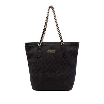 Gucci Gg Denim Capri Tote Pre-Loved Dark