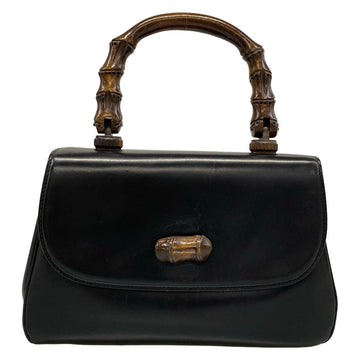 Gucci Bamboo Black Leather Handbag