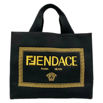 Fendi Black Gold Canvas Tote Bag