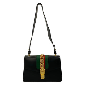 Gucci Sylvie Black Green Red Leather