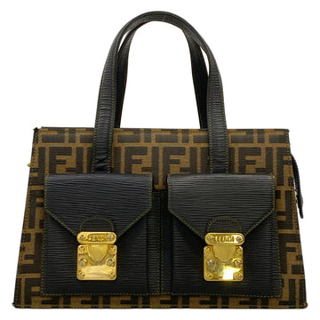 Fendi Zucca Black Brown Jacquard Leather