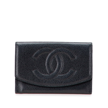 Chanel Cc Caviar Trifold Wallet Pre-