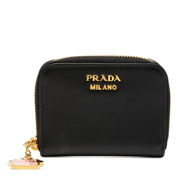Prada Saffiano Zip Around Coin Pouch