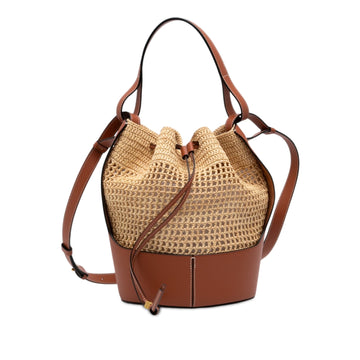 Loewe Small Raffia And Calfskin Balloon