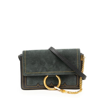 Chloé Small Studded Suede And Calfskin