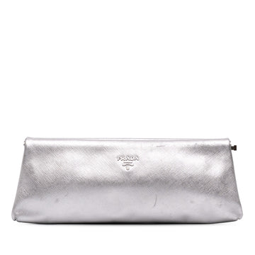 Prada Metallic Saffiano Frame Clutch