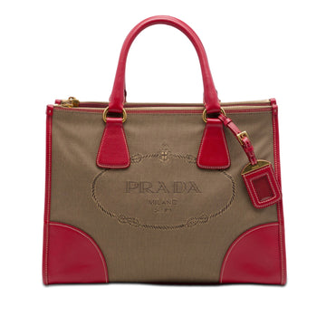 Prada Saffiano Trimmed Canvas Canapa