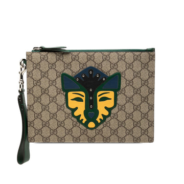 Gucci Gg Supreme Fox Clutch Pre-Loved