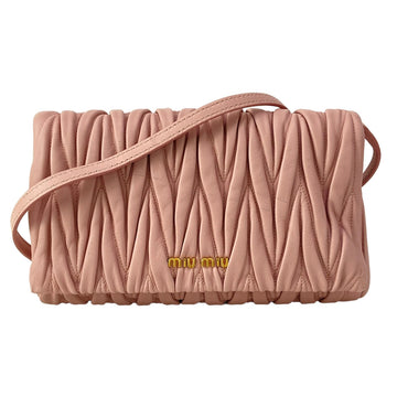 Miumiu Matelasse Pink Leather Shoulder