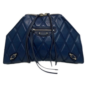 Balenciaga Navy Leather Clutch Bag