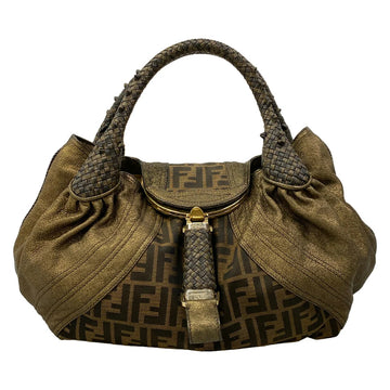 Fendi Spy Bag/Zucca Gold Beige Black