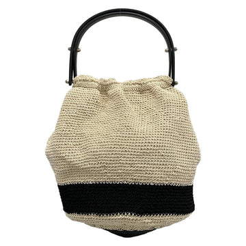 Chanel Cream Black Cotton Plastic