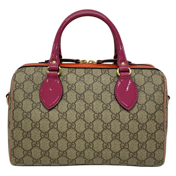 Gucci Gg Supreme Beige Purple Orange Pvc
