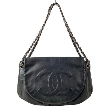 Chanel Half Moon Black Calfskin Shoulder