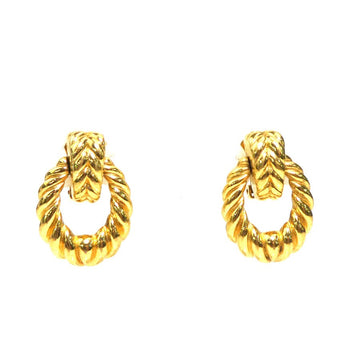 Christian Dior Earrings Gold Metal