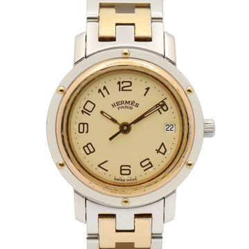 Hermes Clipper Wrist Watch Quartz Gold