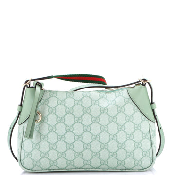 Gucci Emblem Shoulder Bag Gg Coated