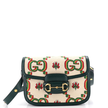 Gucci Horsebit Shoulder Bag Gg Print