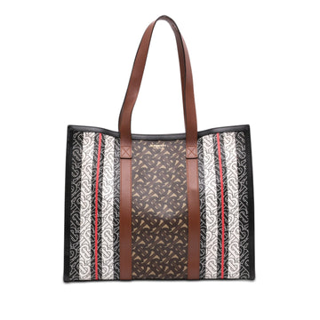 Burberry Tb E Canvas Stripe Book Tote