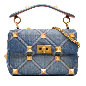 Valentino Medium Denim Roman Stud