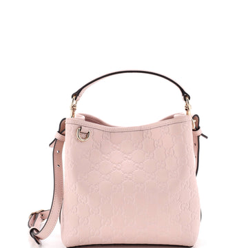 Gucci Gg Emblem Bucket Bag Embossed