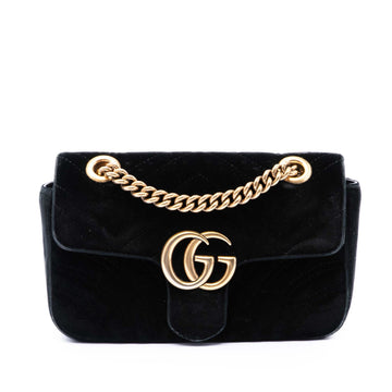 Gucci Small Gg Marmont Matelasse Velvet