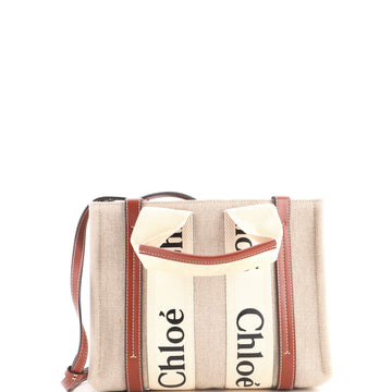 Chloe Woody Convertible Tote Canvas With