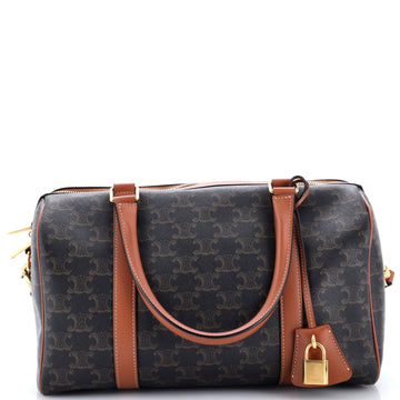Celine Boston Bag Triomphe Coated Canvas