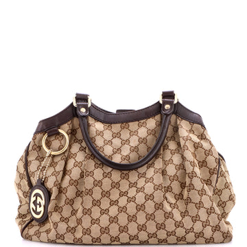 Gucci Sukey Tote Gg Canvas With Leather