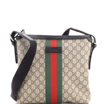 Gucci Web Messenger Bag Gg Coated Canvas