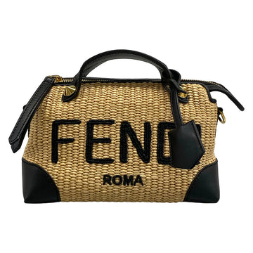 Fendi Mini By The Way Beige Black Straw