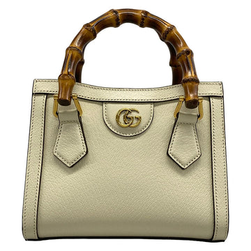 Gucci Diana Cream Gold Leather Bamboo