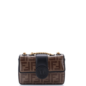 Fendi Ff Logo Stamp Flap Bag Zucca