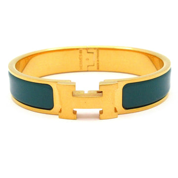 Hermes Clic H Gold Green Hardware Bangle