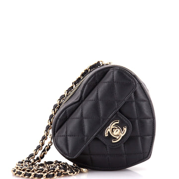 Chanel Cc In Love Heart Clutch With