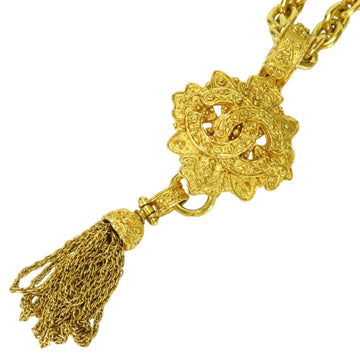Chanel Cc Logo Pendant Necklace Gold-