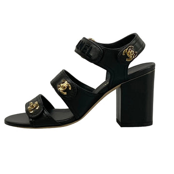 Chanel Black Lambskin Women's Sandals