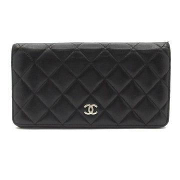 Chanel Matelasse Black Lambskin Long