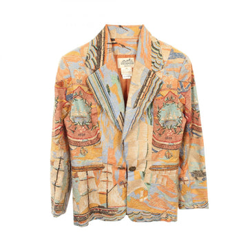 Hermes Tailored Jacket Silk Beige