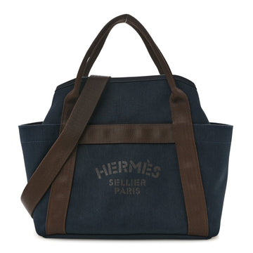 Hermes Canvas The Grooming Bag Bleu Navy