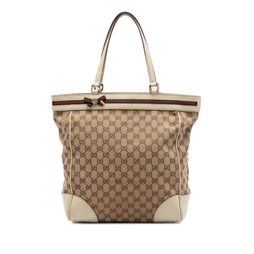 Gucci Gg Canvas Web Mayfair Tote Pre-