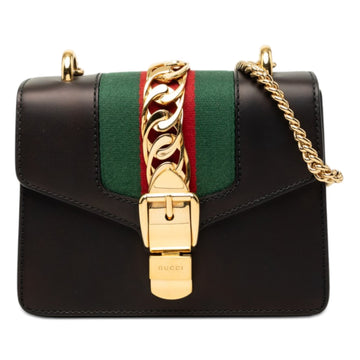 Gucci Mini Calfskin Web Sylvie Chain