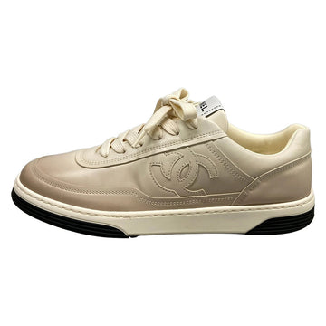 Chanel Beige Leather Women's Sneakers