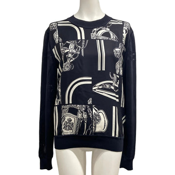 Hermes Black White Outer Fabric] Silk