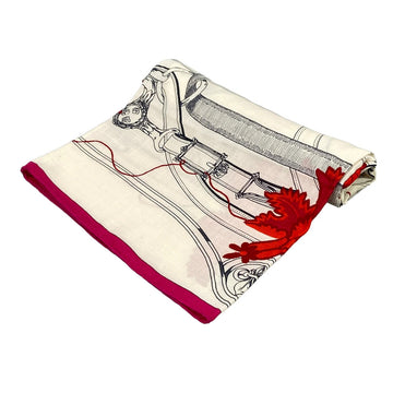 Hermes Carre Cream Red Multi Cashmere
