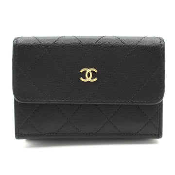 Chanel Matelasse Black Leather Trifold