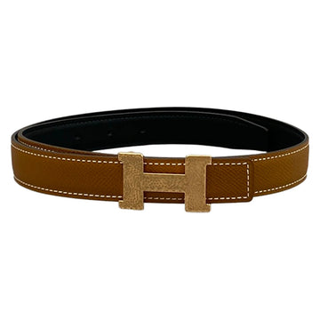 Hermes H Belt Brown Rose Gold Leather